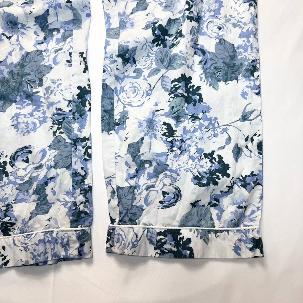 Haven Well Within Pajama Set Womens Medium Organic Cotton Poplin Blue Floral - Picture 7 of 12